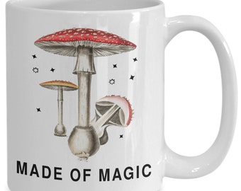 Mushroom mug, fly agaric mushroom gift, magic mushroom, mushroom tea cup, mushroom lover, ceramic mug for her