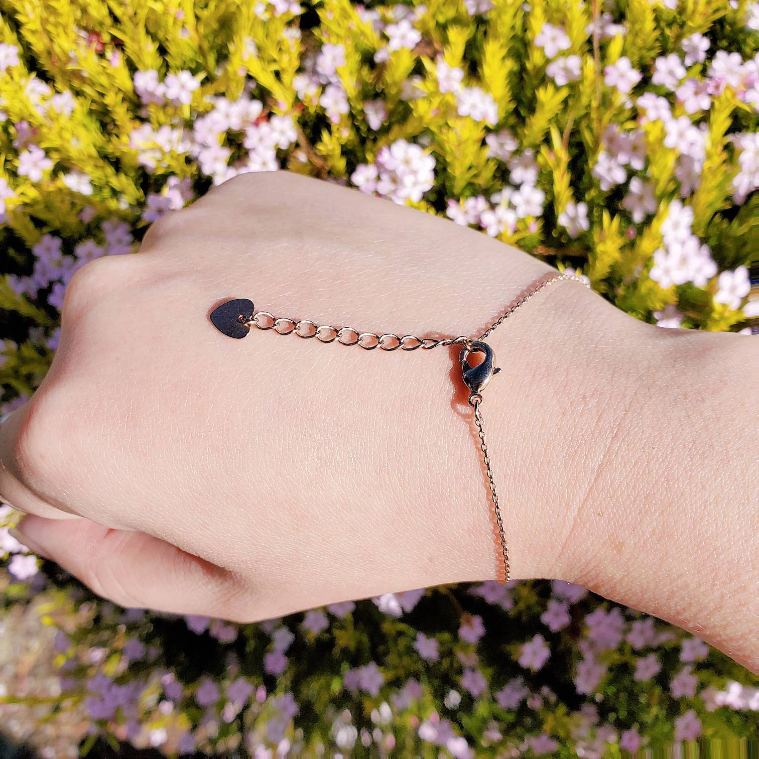 Korean Redeye Jewelry Rose Gold Chain Bracelet With Thin Bar Etsy