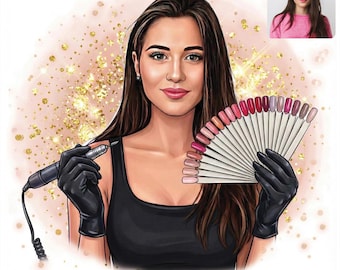 Logo prothésiste ongulaire, logo portrait prothésiste ongulaire, logo nails, logo portrait nails, logo salon de beauté