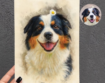 Affiche portrait personnalisé d'animal de compagnie, portraits de chiens, dessin cheval , illustration chat ,  dessin d'animal de compagnie