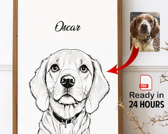 Portrait personnalisé d'animal de compagnie pdf, illustration personnalisée chien, dessin personnalisé chat. Pdf
