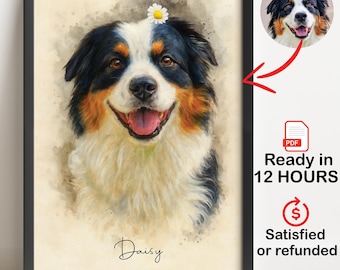 Portraits d'animaux personnalisés, portraits numériques de chiens, dessin cheval , cadeaux pour animaux, portraits de chats, PDF