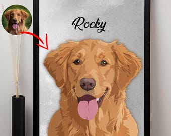 Portrait personnalisé d'animal de compagnie, illustration personnalisée chien, dessin personnalisé chat