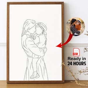 Ritratto personalizzato pdf, illustrazione personalizzata, disegno personalizzato, regalo di compleanno, disegno al tratto