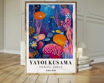 Yayoi Kusama Inspired Underwater Dream Poster - Colorful Yayoi Kusama Inspired Underwater Dream Poster - Colorful