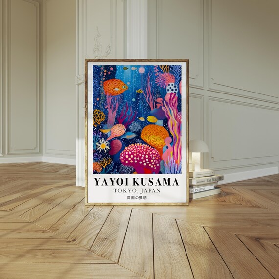 Yayoi Kusama Inspired Underwater Dream Poster - Colorful