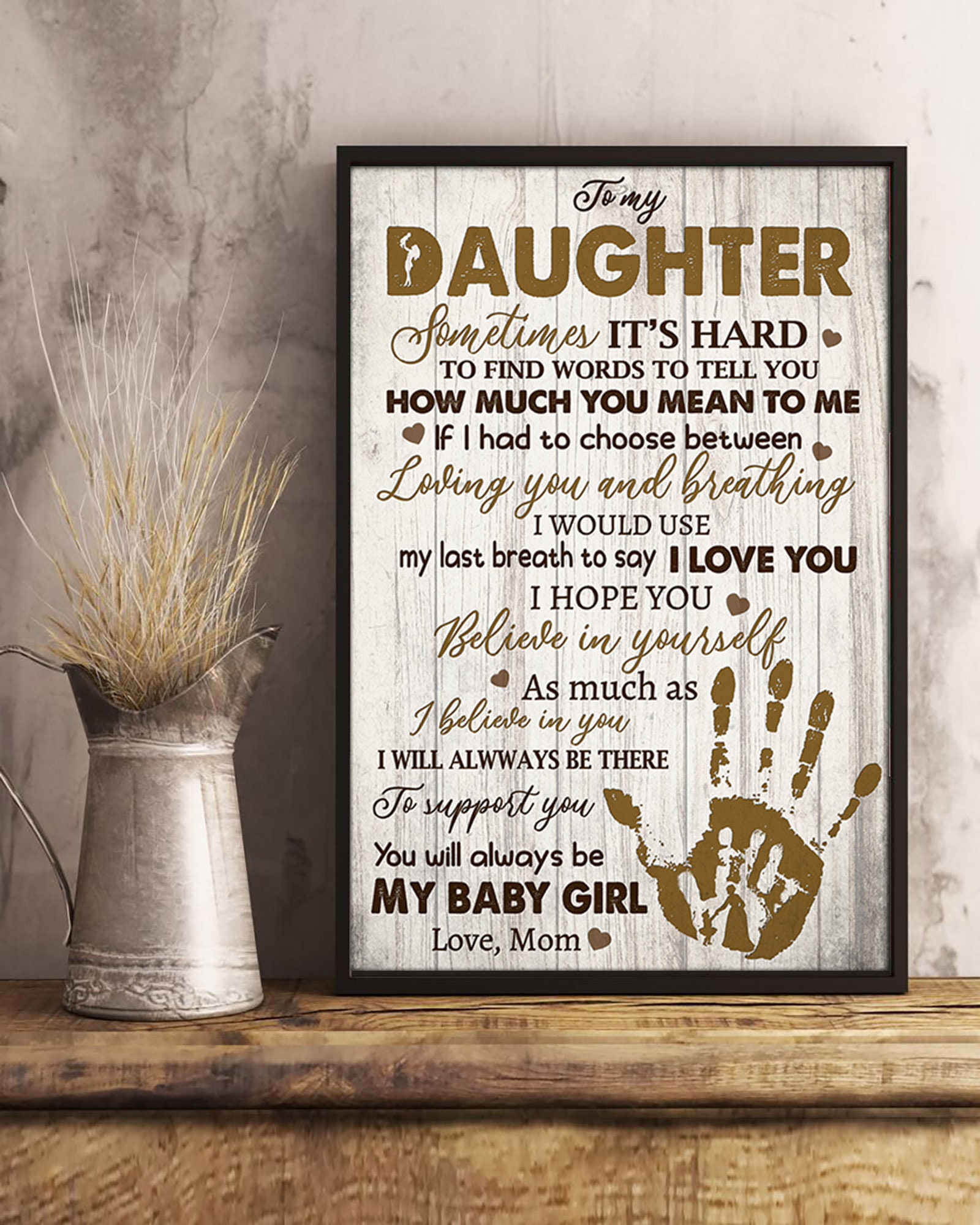Wall Art For Daughter Daughter Gift from Mom Mother Daughter Etsy