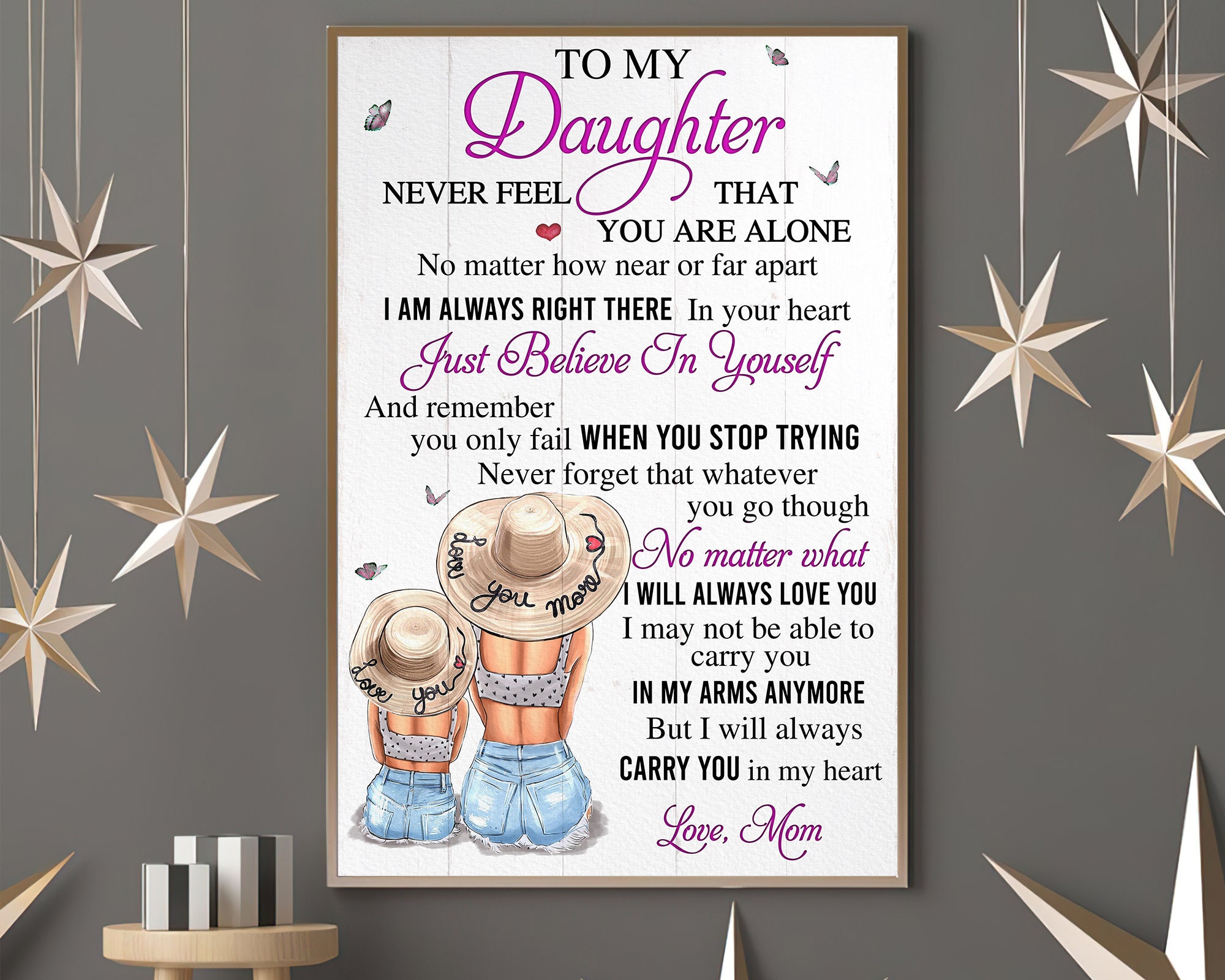 Daughter Gifts from Mom Wall Art For Daughter Mother Etsy