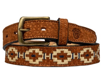 Cintura da polo in pelle di capibara fatta a mano / Design Gaucho argentino / Autentica pelle scamosciata Carpincho
