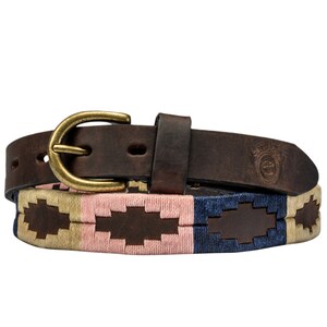 Polo Gürtel - Rosa Skinny | Argentinischer Brauner Leder Casual Gürtel | Damen und Kinder Gaucho Gürtel