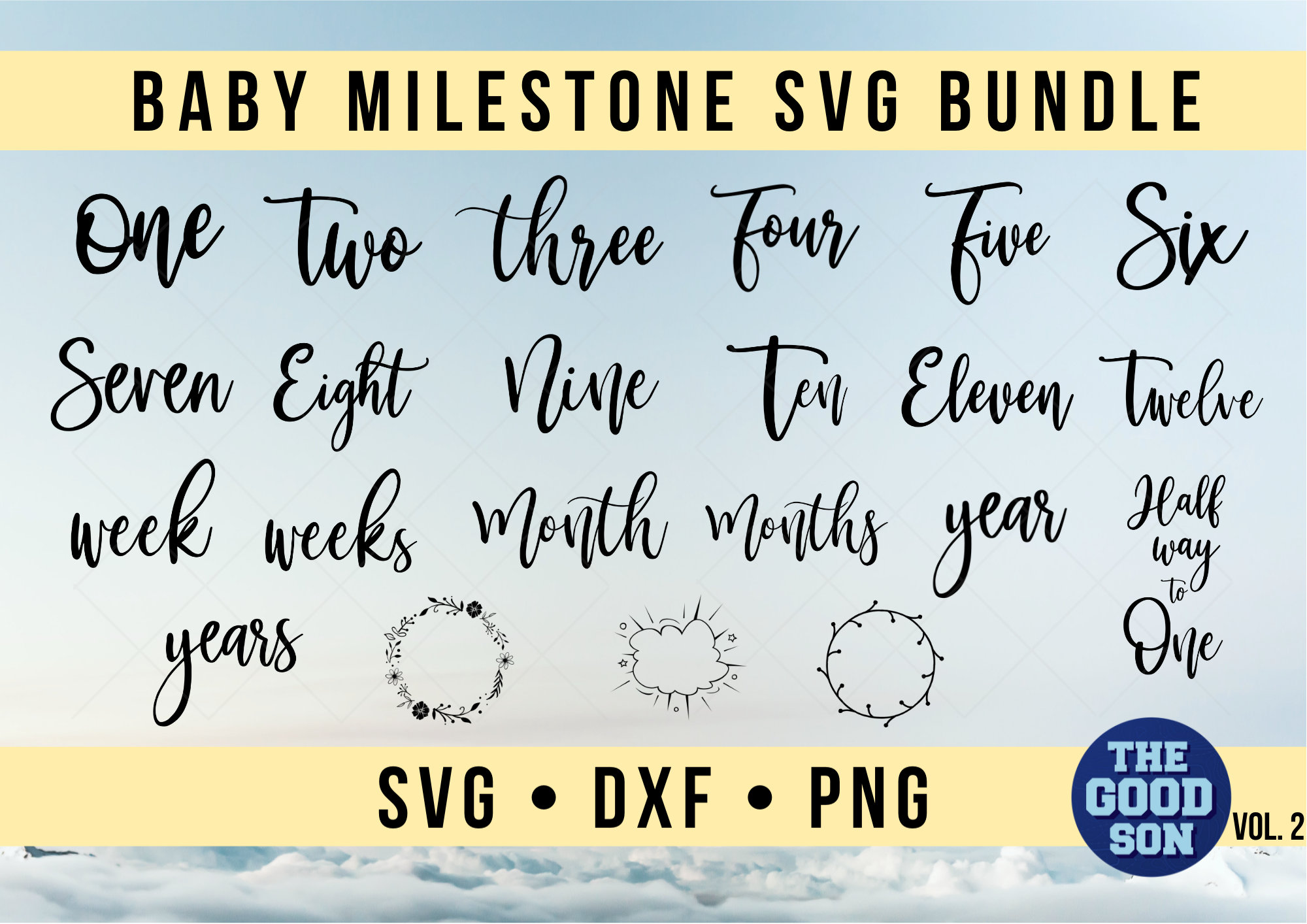 Download Baby Milestone Svg Bundle Baby Birthday Bundle Svg Baby 12 | Etsy