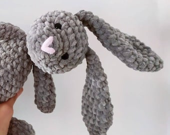 Super soft and cuddly handmade crochet bunny