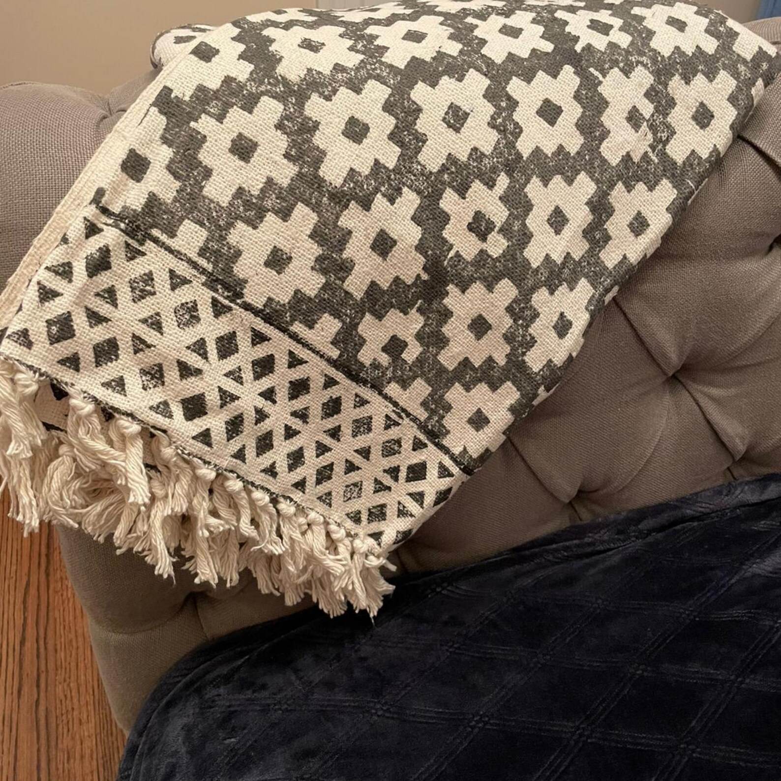 Boho Black and White ThrowIndian Cotton Boho Blanket Throw Etsy