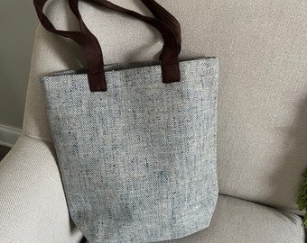 Linen tote bag for her, Linen shoulder bag for shopping, Linen reusable bag, Linen Utility bag, Diaper bag, Gift for her