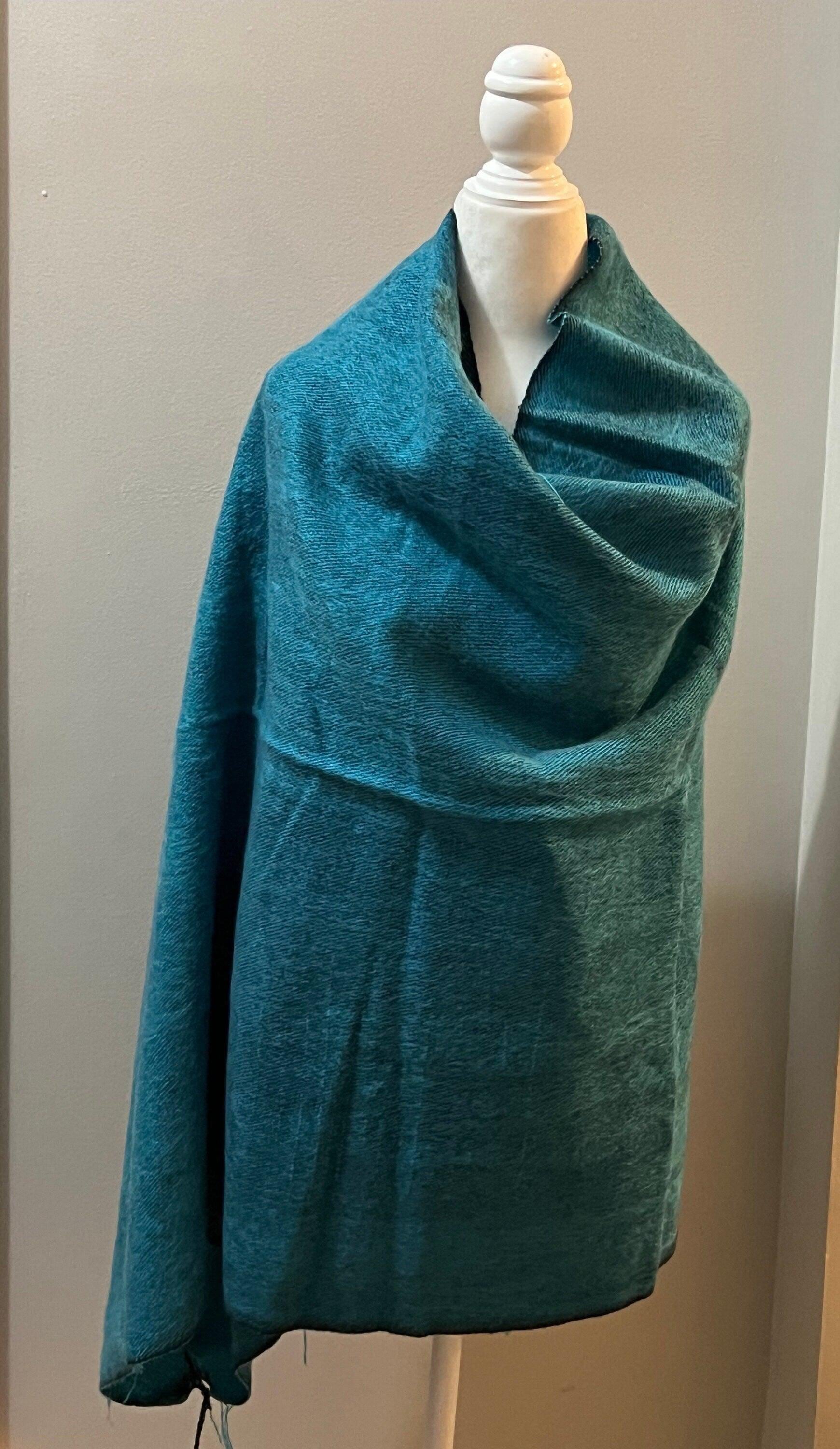 Handmade Teal Yak Wool Scarf, Oversized Blanket Shawl, Nepal - Etsy