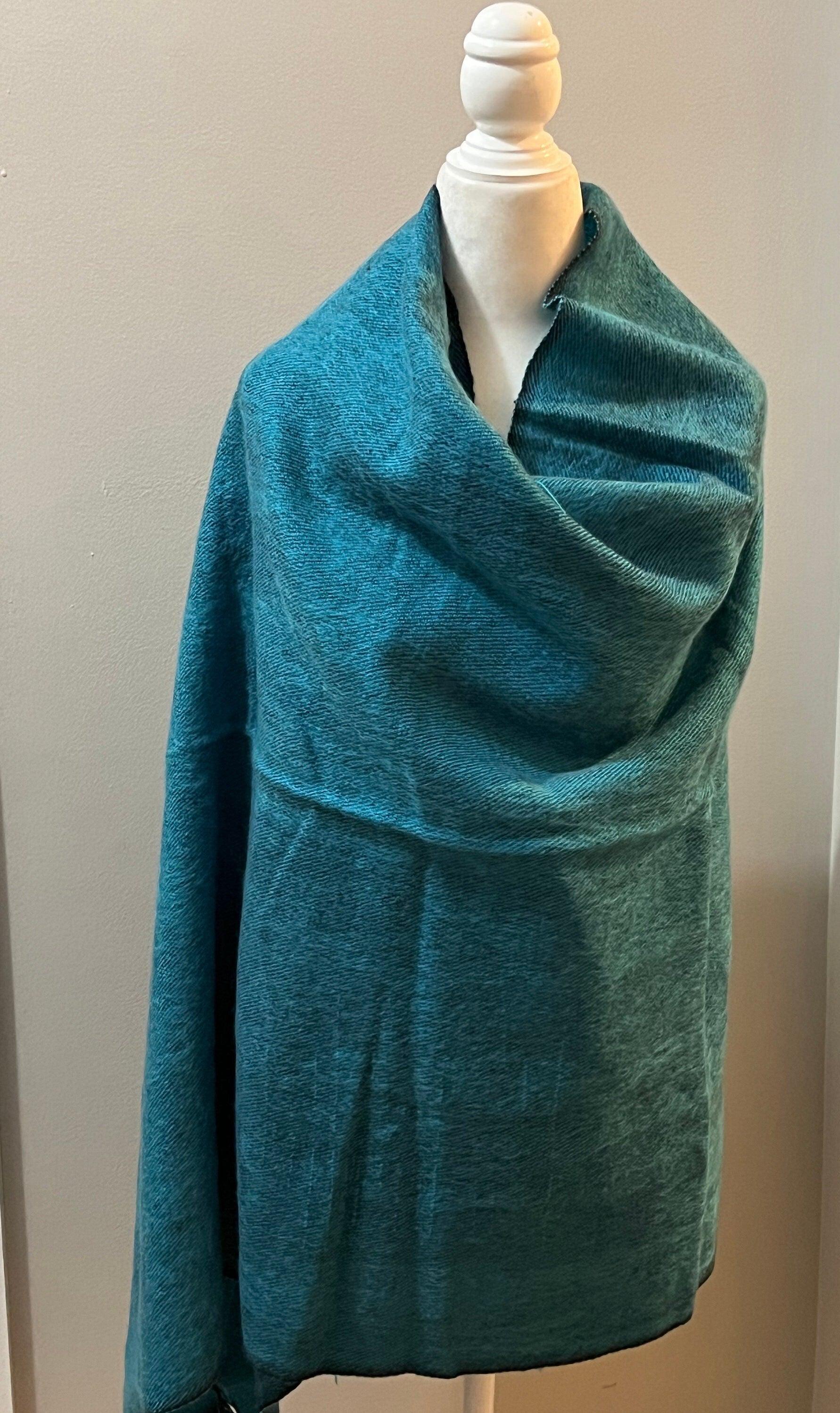 Handmade Teal Yak Wool Scarf, Oversized Blanket Shawl, Nepal - Etsy