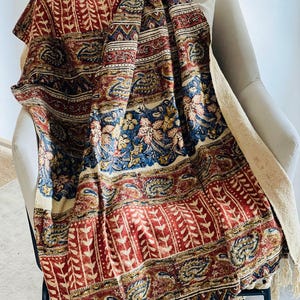 Handgemachte Boho Schlamm Tuch Decke: Block Print Floral Couch Überwurf