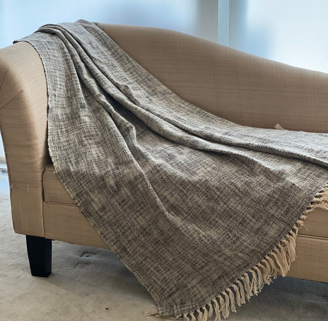 Boho Black Blanket, Black Blanket, Bohemian Sofa Blanket, Boho Blanket, Bohemian Blanket