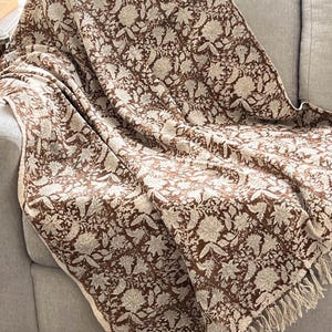 Manta de algodón hecha a mano, estampado a mano, decoración bohemia