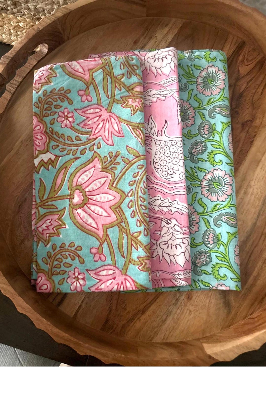 Assorted Cloth Napkins Hand Block Floral Printed Mix and Match Napkins ...