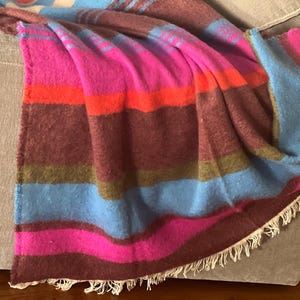 Chunky Pink Mohair Throw Blanket – Soft, Cozy Couch Decor (55"x70")
