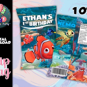 Finding nemo Chip bag Printable - Chip Bag - Finding Dory Birthday Party