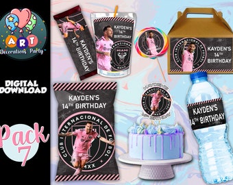 Football Club Package Printable - Chip Bag/Lollipop/Gable box/Juice Label/Bottle Label/Candy bar/Topper Cake- Soccer Birthday Party