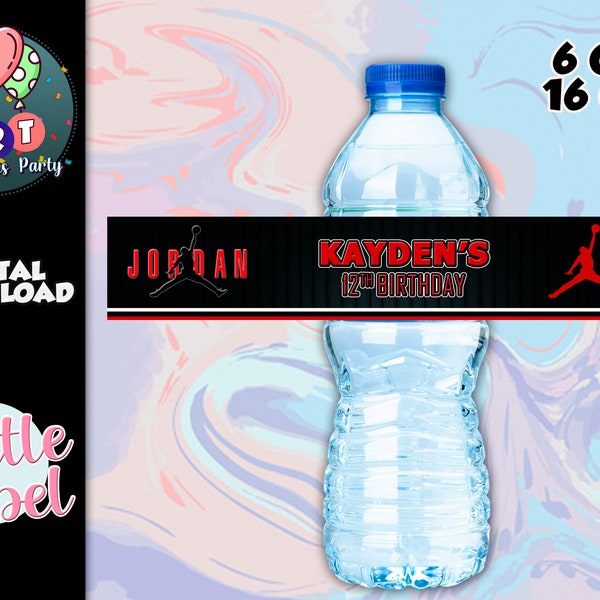 Jordan Jumpman Bottle label Printable - Watter Bottle - Jordan Jumpman Birthday Party