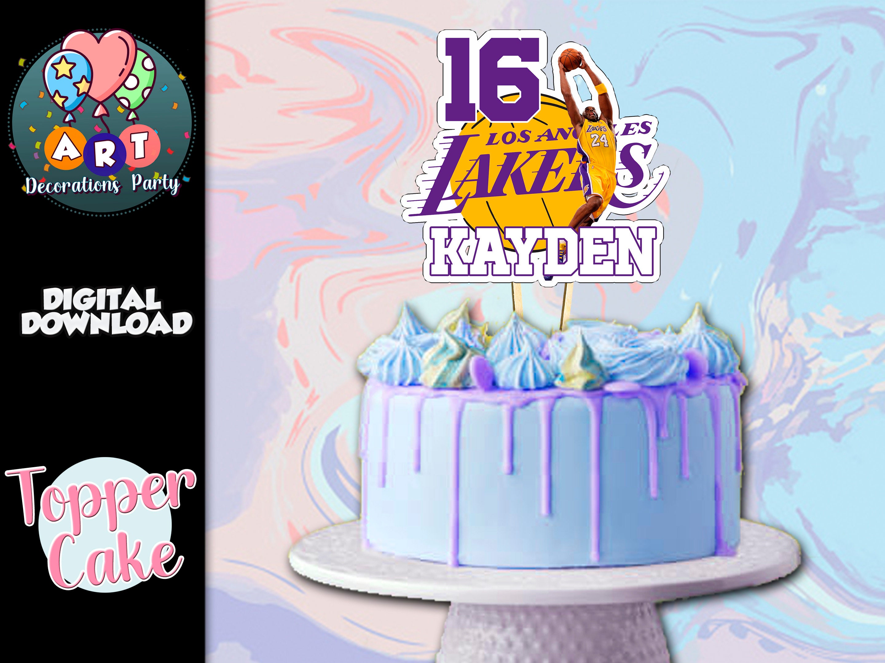Basketball Topper Cake Printable Toppers Basketball Birthday Party - Etsy