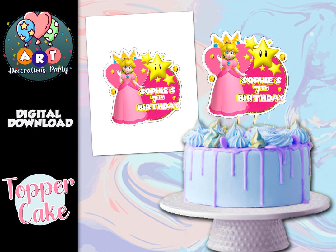 Princess Peach Topper Cake Printable - Toppers - Peaches Mario Bros ...