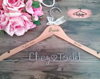 Appendiabiti da sposa per abito da sposa Appendiabiti da damigella d'onore Appendiabiti personalizzato Appendiabiti bianco personalizzato Regalo di nozze