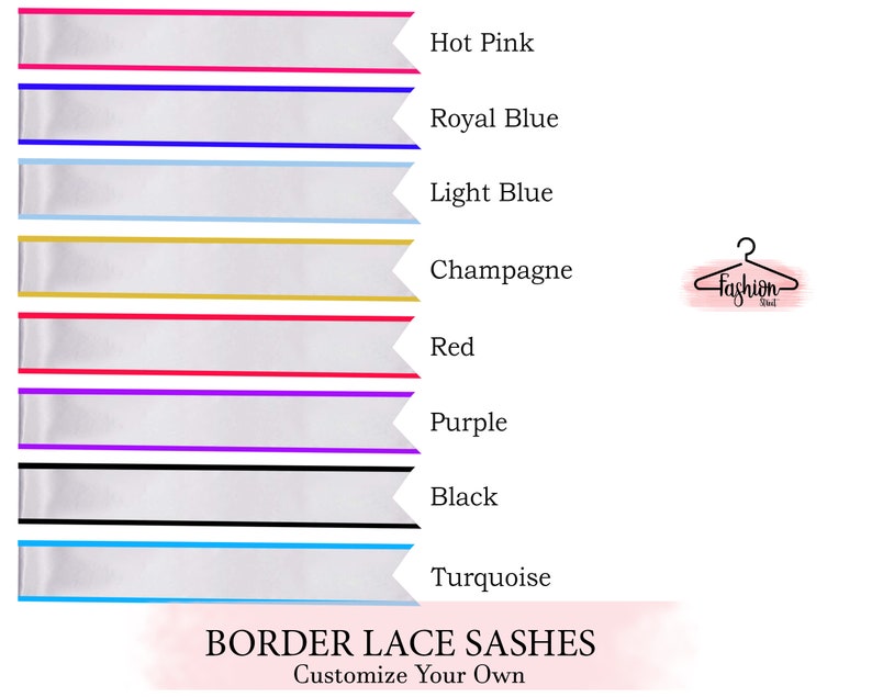 Custom Border Sash Personalized Embroidery Lace Sash Custom Lace Sash Lace Sash Customize Sash Bridesmaid Sash Custom Bridal Lace Sash Gifts image 6