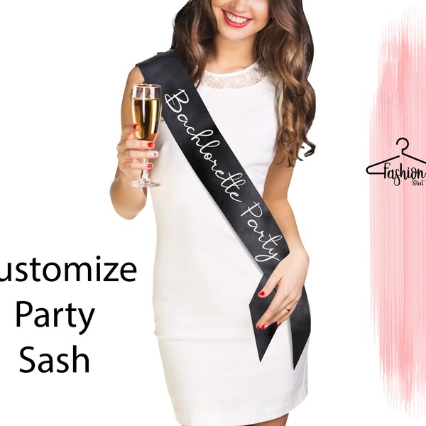 Custom Party Sash Personalized Sash Customized Sash Your Text Sash Bridal Sash Satin Silk Sash Bridal Sash Gift For Her Wedding Gift