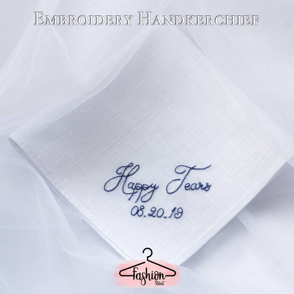 Wedding Hankie for Mom Gift, Embroidered handkerchief, Mother of the Bride Gift, Wedding gift Handkerchief, Mom wedding gift from daughter