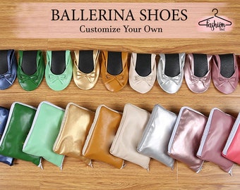 Zapatos planos de boda para novias y bailes, zapatillas de ballet, zapatos enrollables, zapatos planos de boda, zapatos planos plegables, favor de boda, regalo de dama de honor