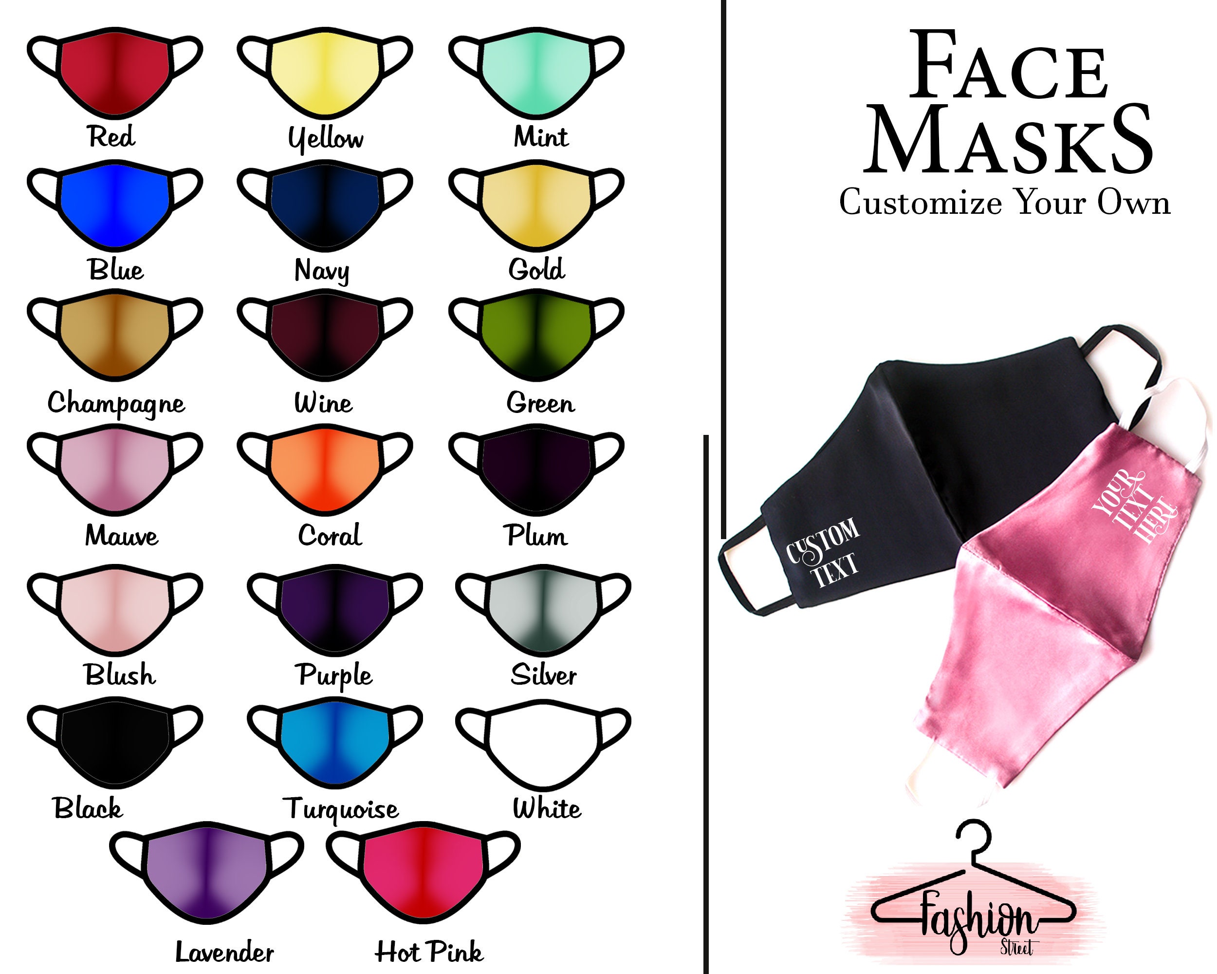 Personalized Satin Face Mask Silk Satin Face Mask Ultra Soft Etsy