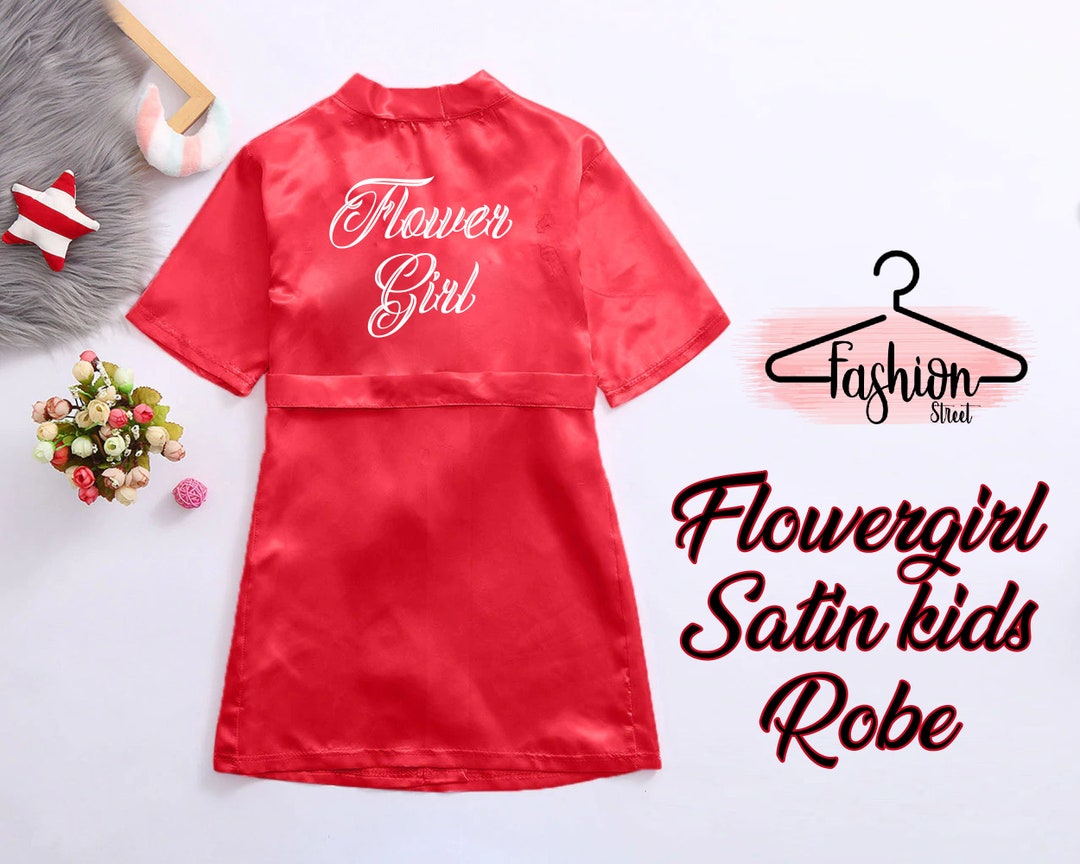 Kids Robes Flower Girl Robes Satin Robes Personalized Robes Etsy