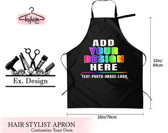 Personalized hairdresser apron Hair stylist apron, custom hair salon bib apron, cosmetologist apron with pockets Customized Aprons for Salon