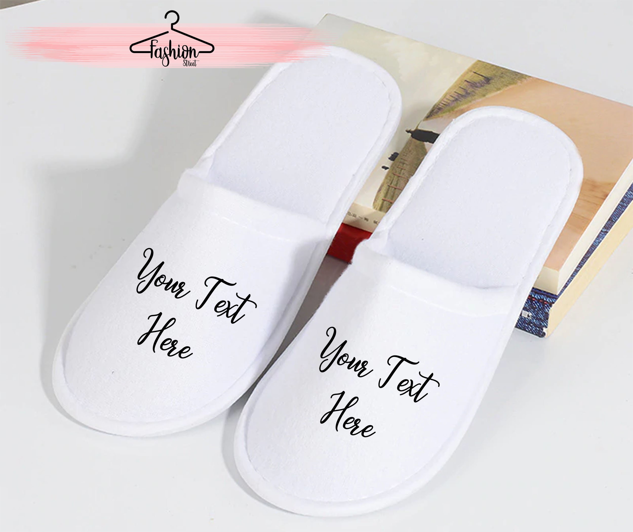 Personalized Spa Slippers House Wear Slippers Closed Toe Black Etsy