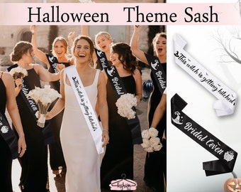 Bat-chelorette Sash, Customized Gothic Bridal Sash, bachelorette sash, Future Mrs. Hen Party Sash, goth bride bachelorette, Halloween Sash