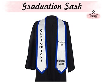 Estola de graduación con su logotipo / Faja de graduación personalizada / Faja personalizada / Faja de texto personalizada / Faja de graduación personalizada / Regalos de estolas de graduación