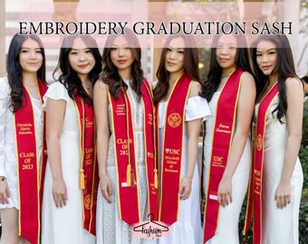 Personalized University Stole | Graduation Stole Custom | Embroidery Stole | Custom Graduation Stole | Custom Text Stole | Graduation Sash