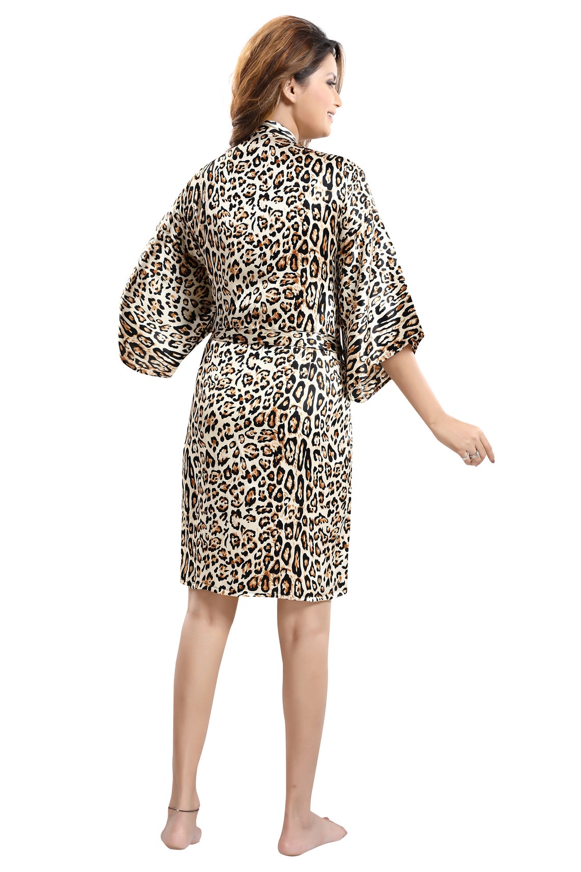 Cheetah Robes Leopard Print Kimono Robe Animal Printed Robe Etsy