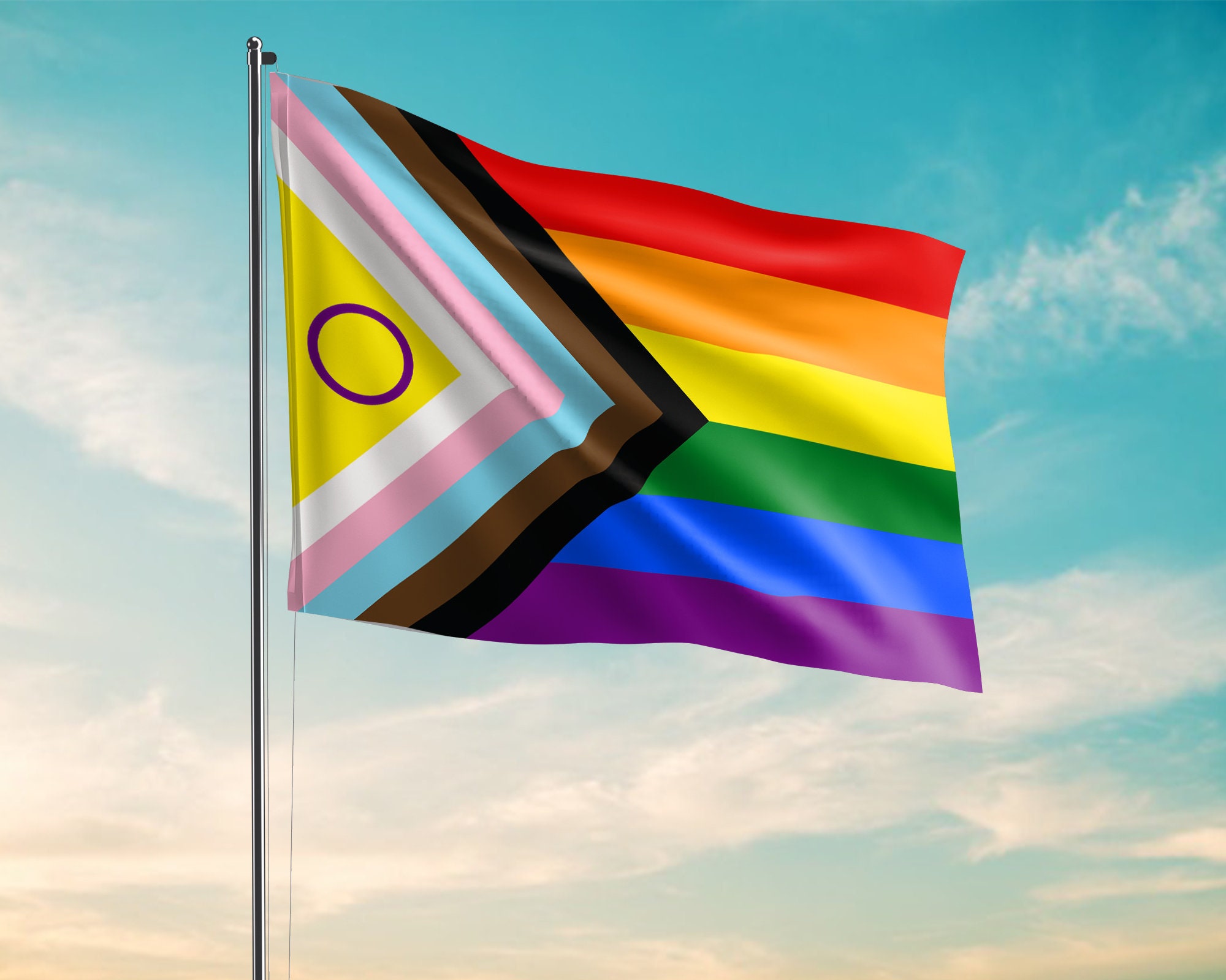 LGBTQ Pride Gift Intersex Inclusive Progress Pride Flag | Etsy