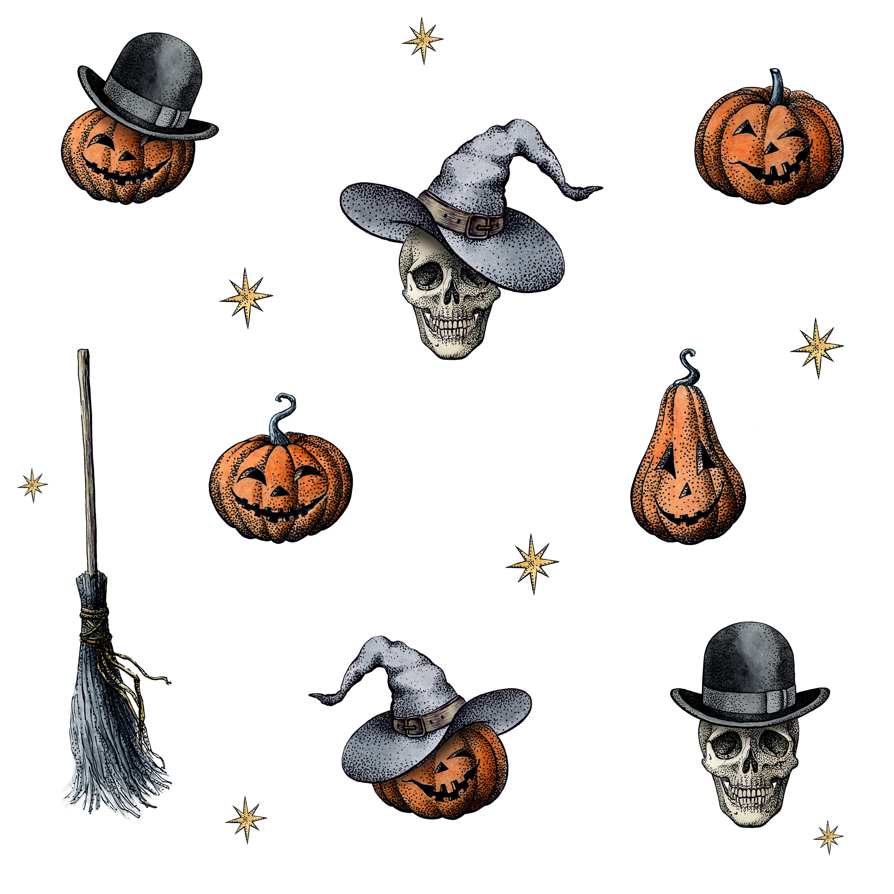 Halloween Clipart Halloween Vintage Bundle Halloween | Etsy