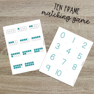 Matching Game - Ten Frame 0-10 - Memory - Printable | Digital Download | Instant Download | Activity for Children | PDF Download