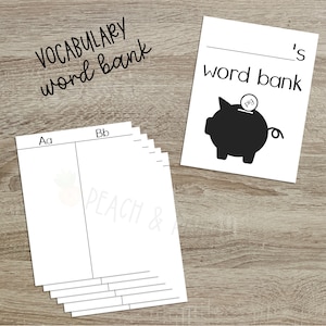 Word Bank - Vocabulary - Printable | Digital Download | Instant Download | Activity for Children | PDF Download