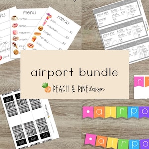Airport Pretend Play Bundle - Printable | Digital Download | Instant Download | Activity for Children | PDF Download