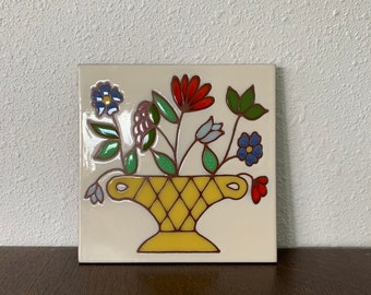TRIVET TILE ~ DIRECTLY FROM BESHEER ART TILE POWER BOAT WAll PLAQUE 