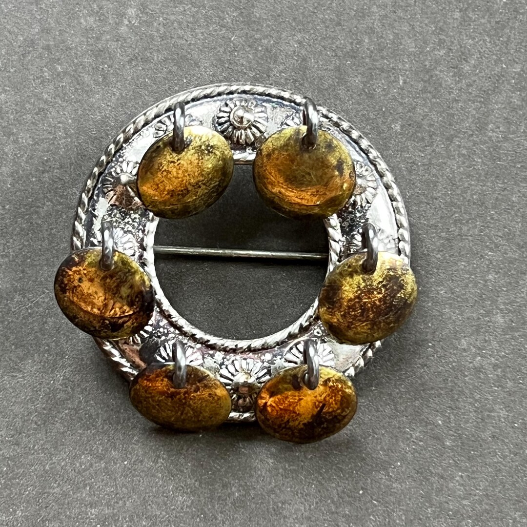 Broche De Mariage Norvégienne (Solje) En Argent Et Vermeil - Belle Pièce Vintage - Occasion